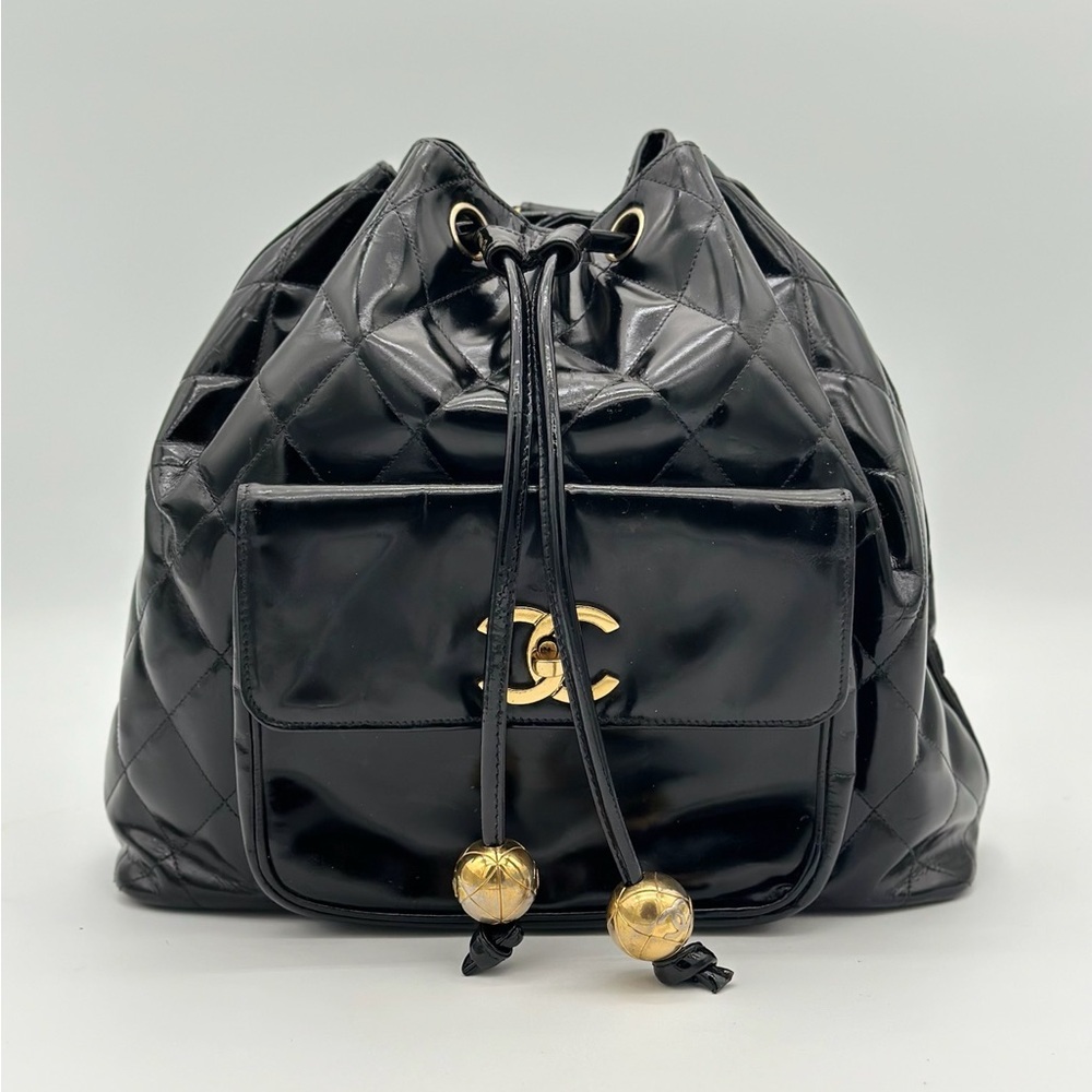 ❗️SOLD❗️CHANEL VINTAGE PATENT LEATHER BACKPACK 24K GHW